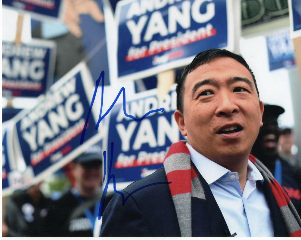 ANDREW YANG SIGNED AUTOGRAPH 8x10 Photo Poster painting - YANGGANG, MATH, 2020 PRESIDENT B