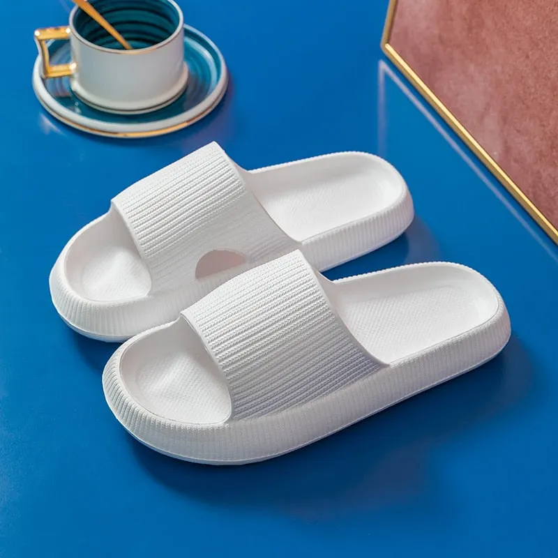 Men Thick Platform Home Slippers Women Fashion Soft Sole EVA Indoor Slides Shoes Woman Sandals 2021 Summer Non-slip Flip Flops