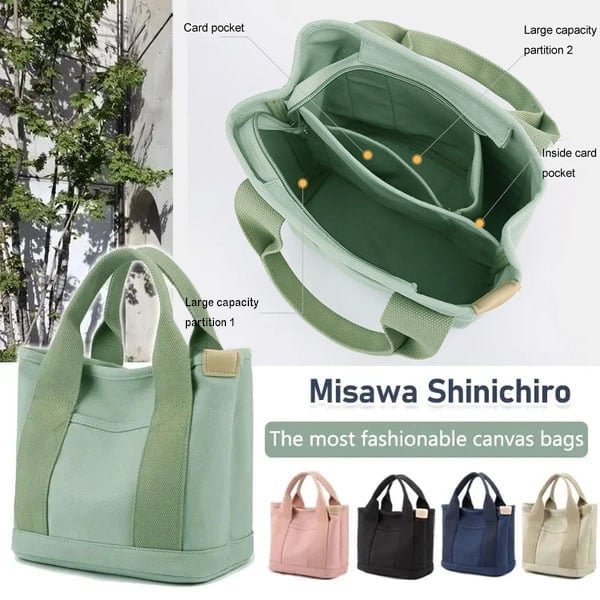 [Japanese handmade]Large capacity multi-pocket handbag
