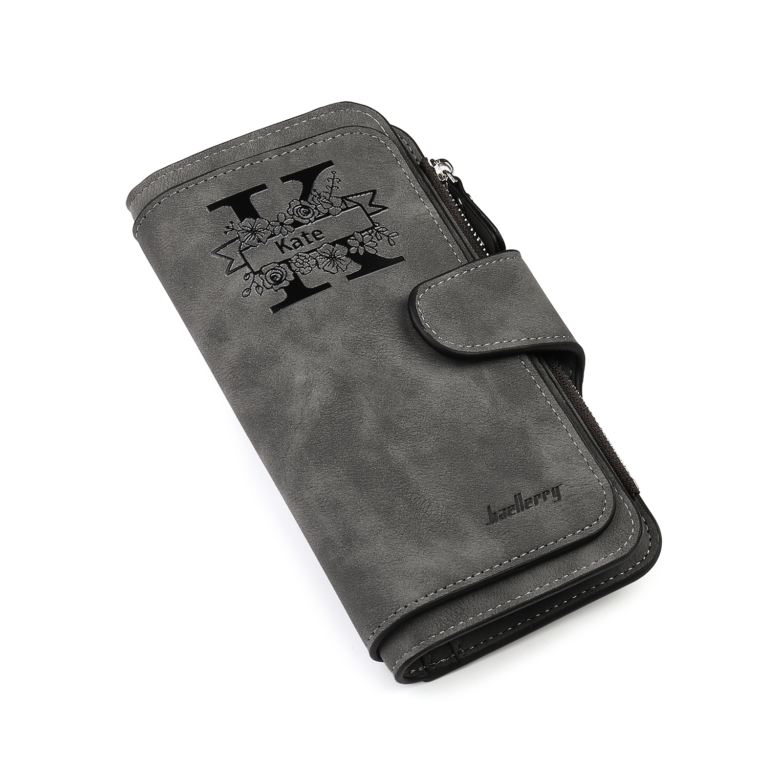 Portafoglio in PU pelle con 1 letetra & 1 testo & 1 nome & 1 foto personalizzati per mamma/nonna