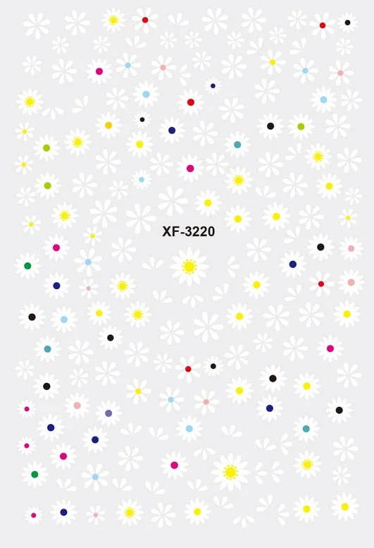 Popular Daisy Nail Sticker for Design Decoration Sunflower Nail Art Decals Adhesive Himawari Sticker for Nail Manicure Design