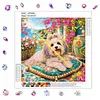 Seaside Maltese Special Shaped 5D DIY Partial Drill Diamond Painting Kits for Adults Beginners Home Decor Diamond Dots Paintings Diamond Art Kit 11.81 x11.81inch