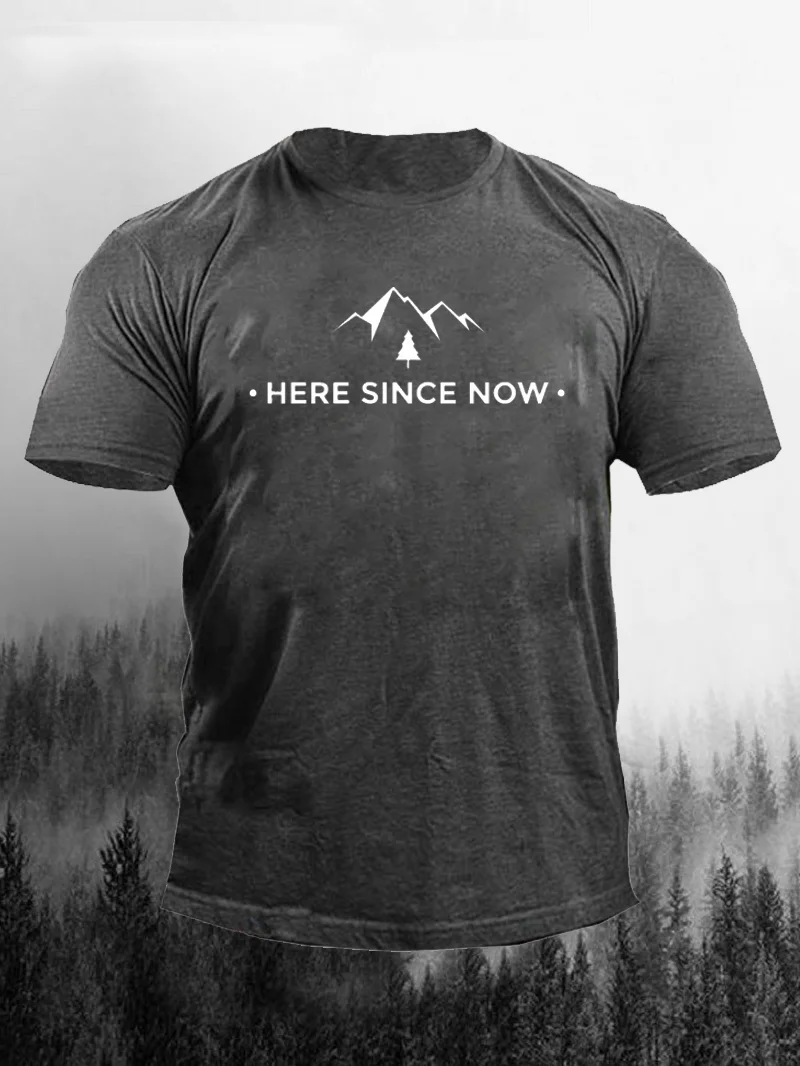 Here Since Now Mountain Printed T-Shirt in  mildstyles