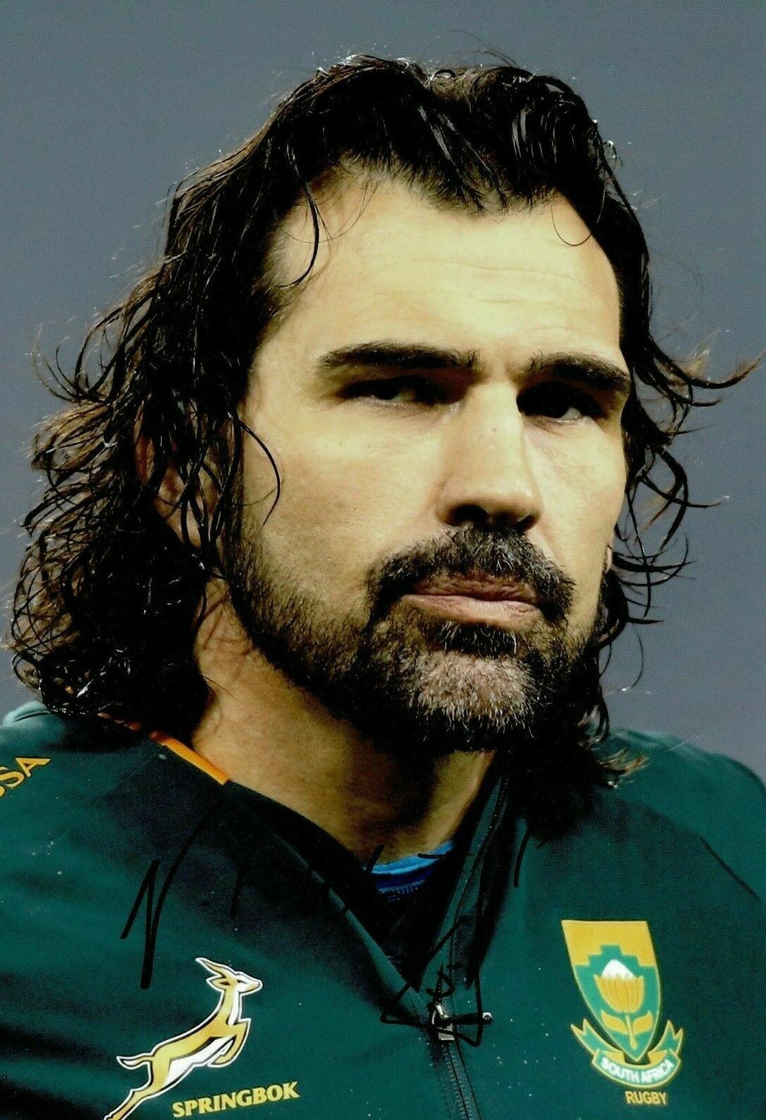 Victor Matfield Signed 12X8 Photo Poster painting SPRINGBOKS South Africa AFTAL COA (A)