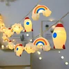 1pc 1.5m 10-led Mixed Color Cloud, Rainbow, Rocket Shaped Battery Powered String Lights For Bedroom, Birthday, Outdoor, Tent Decoration