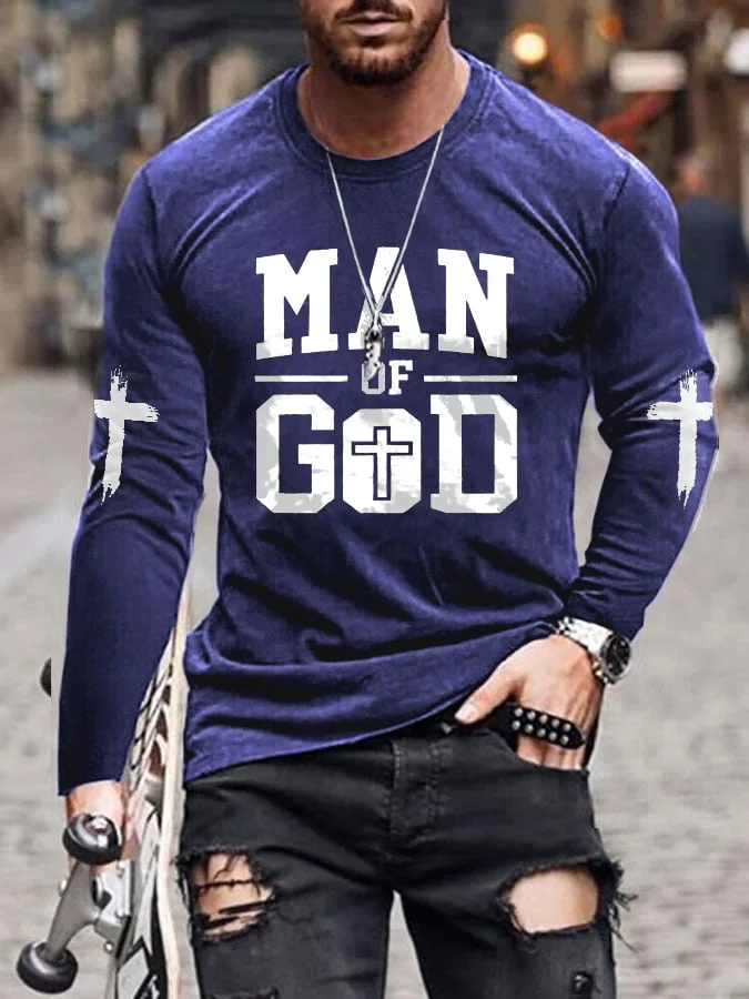Men's MAN OF GOD Print Tee Shirt socialshop