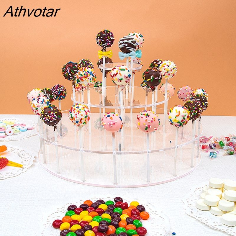 Athvotar Clear Lollipop Rack Candy Lollipop Stand DIY Wedding Party Cake Display Holder Round Square Rectangle Supermarket Store