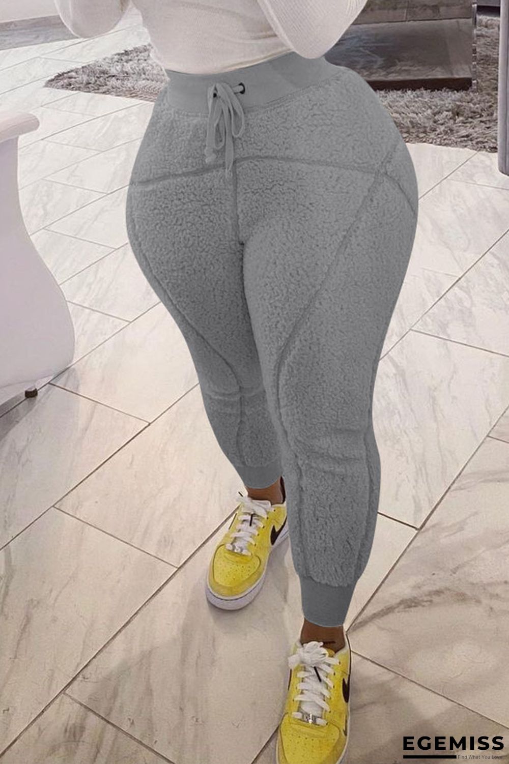 Light Gray Street Solid Skinny Bottoms | EGEMISS