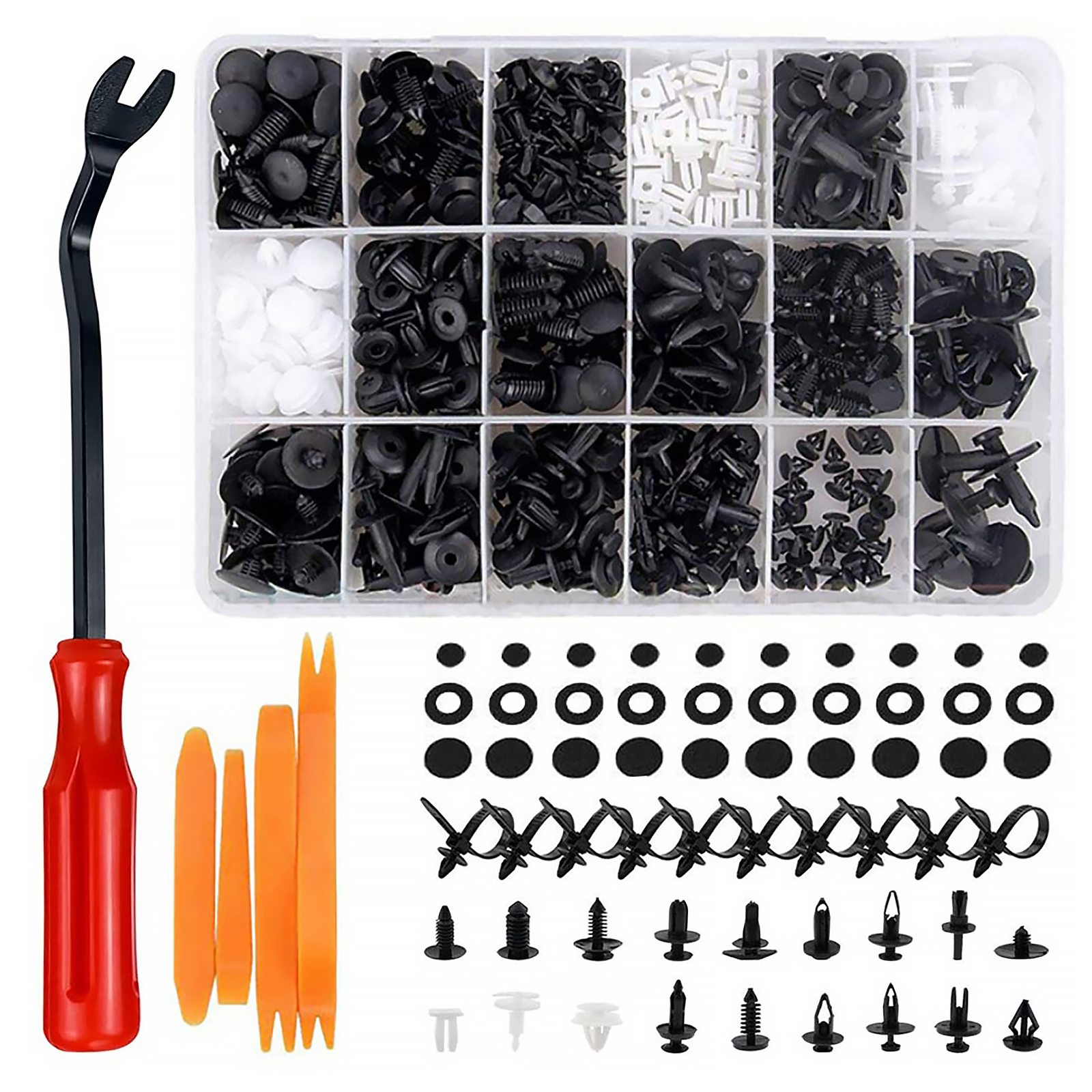 

446 Pack Car Rivet Clips Bumper Fastener Push Pins Screws Replacement Kit, 501 Original