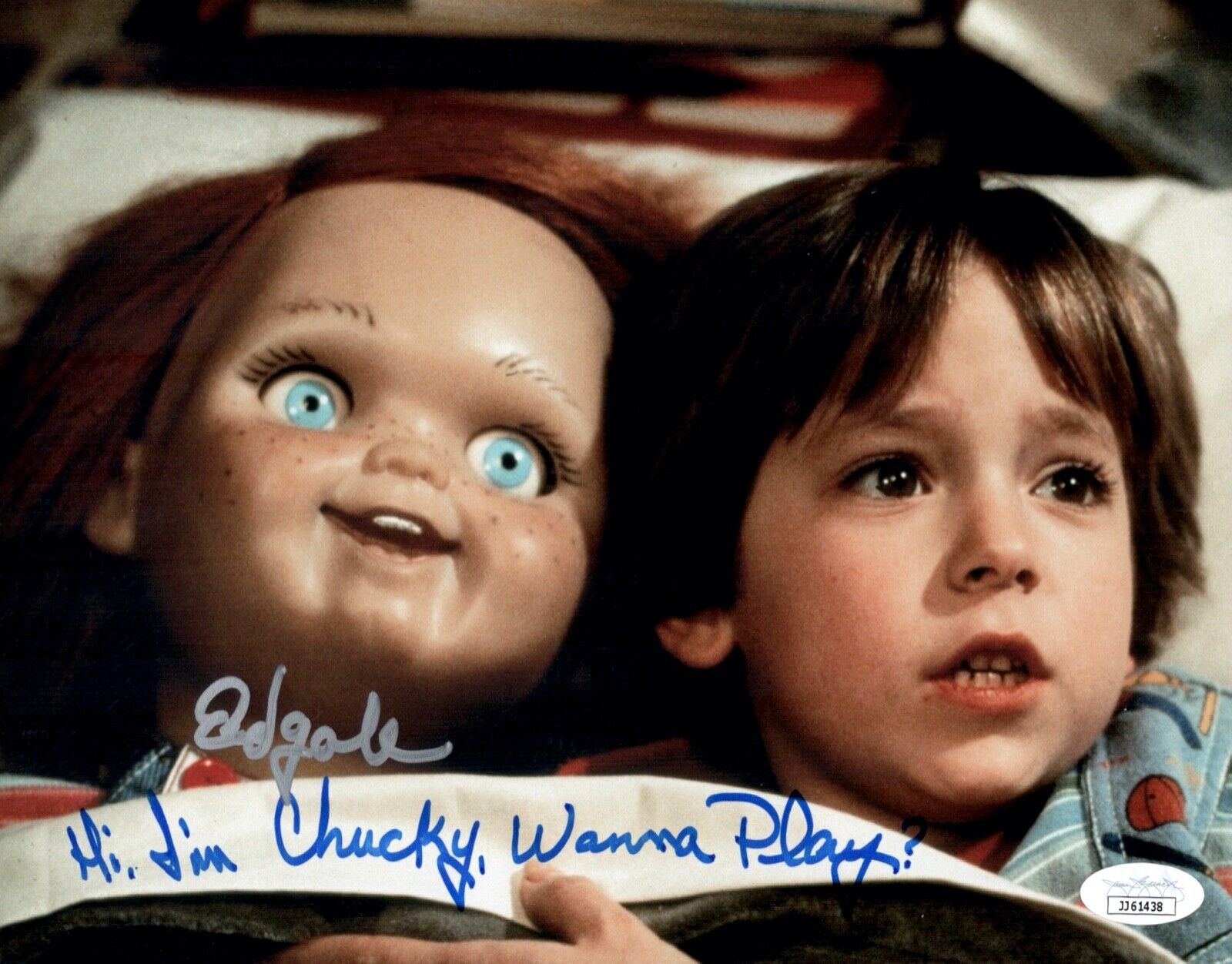 ED GALE Signed CHUCKY 8x10 Photo Poster painting Child's Play In Person Autograph JSA COA Cert