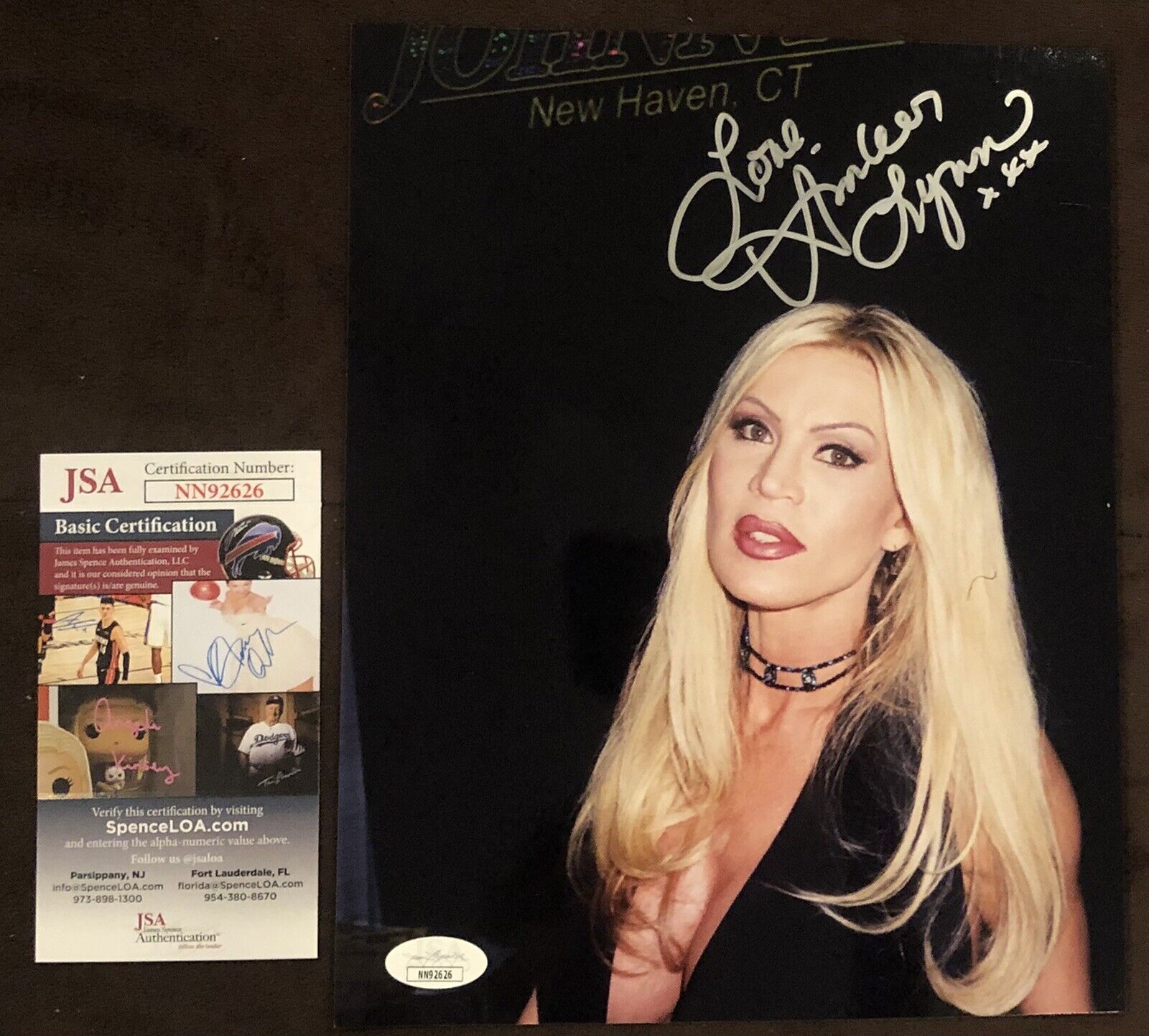 Amber Lynn Hand STAR Hand SIGNED 8X10 Photo Poster painting Autograph Sexy Naughty America JSA