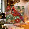 Christmas DIY Special Shape Diamond Painting Pearl Art With Inner Frame Kit 25x25cm(Christmas Cardinal)