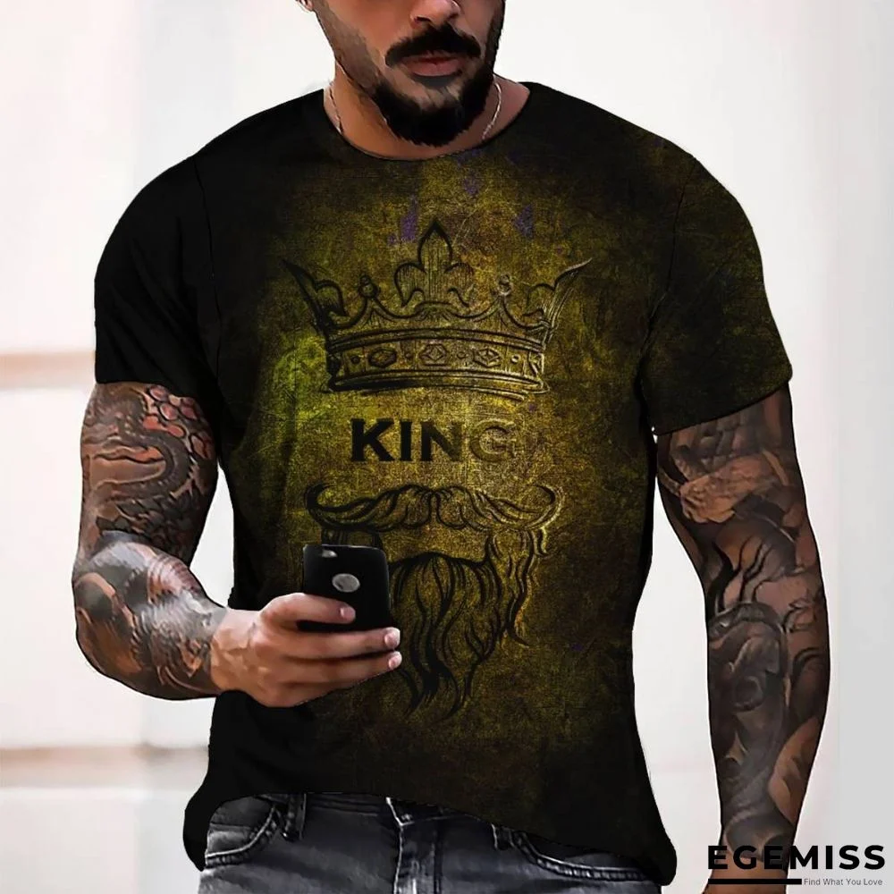 3D Digital Printing Letters Casual Loose Short Sleeve T-shirt | EGEMISS