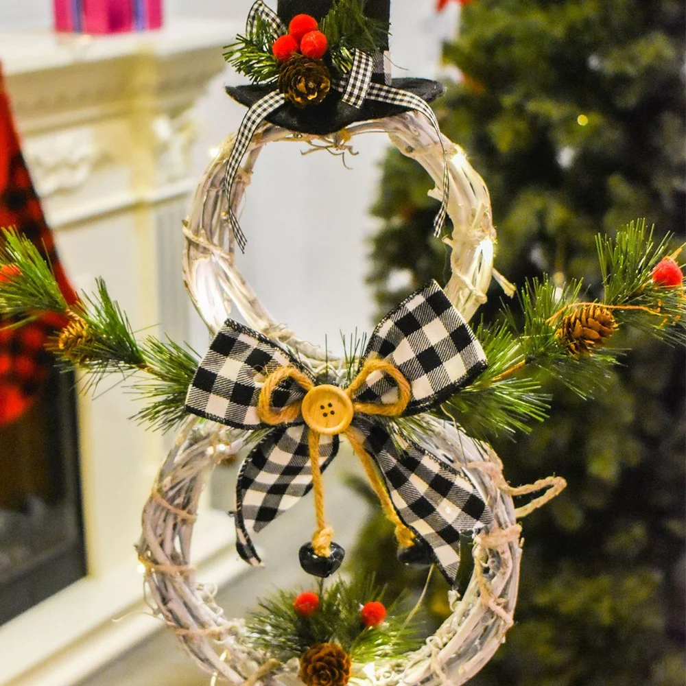 Prop Decoration Christmas Wreath Three Dimensional Rattan Ring Ornaments