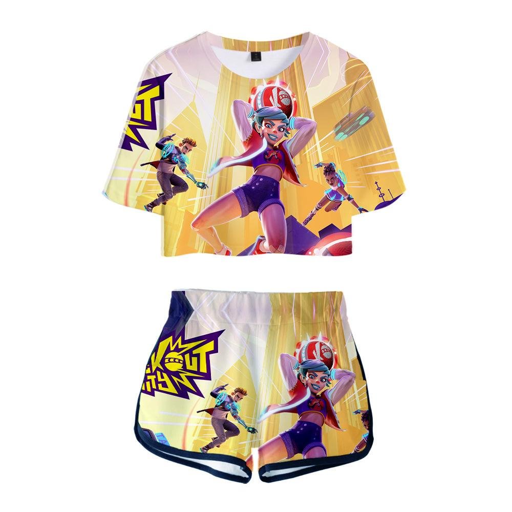 Knockout City Short-Sleeved Shirts Shorts Suit Summer 2 Pieces Outfits Boys Girls Wear
