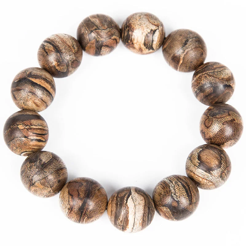 Agarwood Buddha 18mm Beads Bracelet