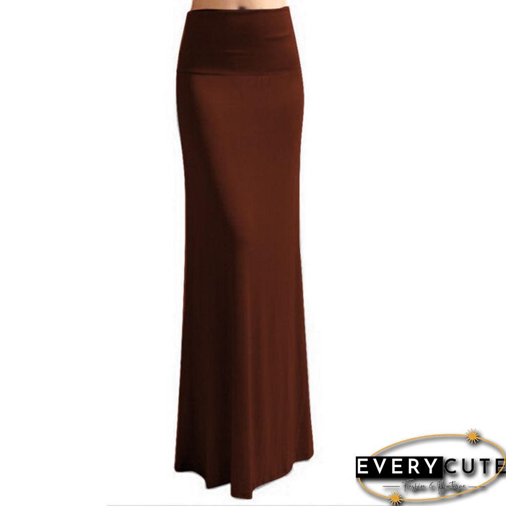 Women Summer Stretchy High Waist Skirt Bodycon Long Maxi Beach Skirt Casual