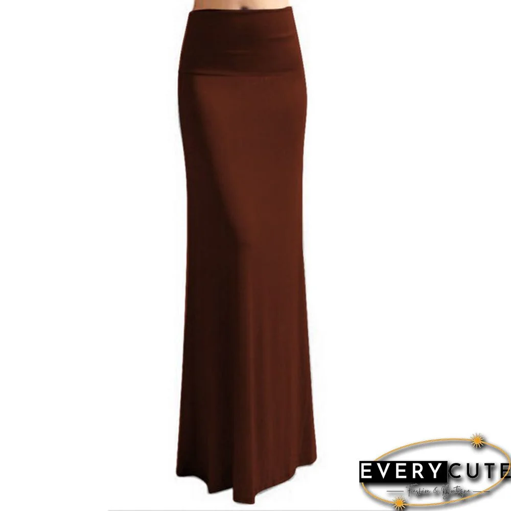 Women Summer Stretchy High Waist Skirt Bodycon Long Maxi Beach Skirt Casual