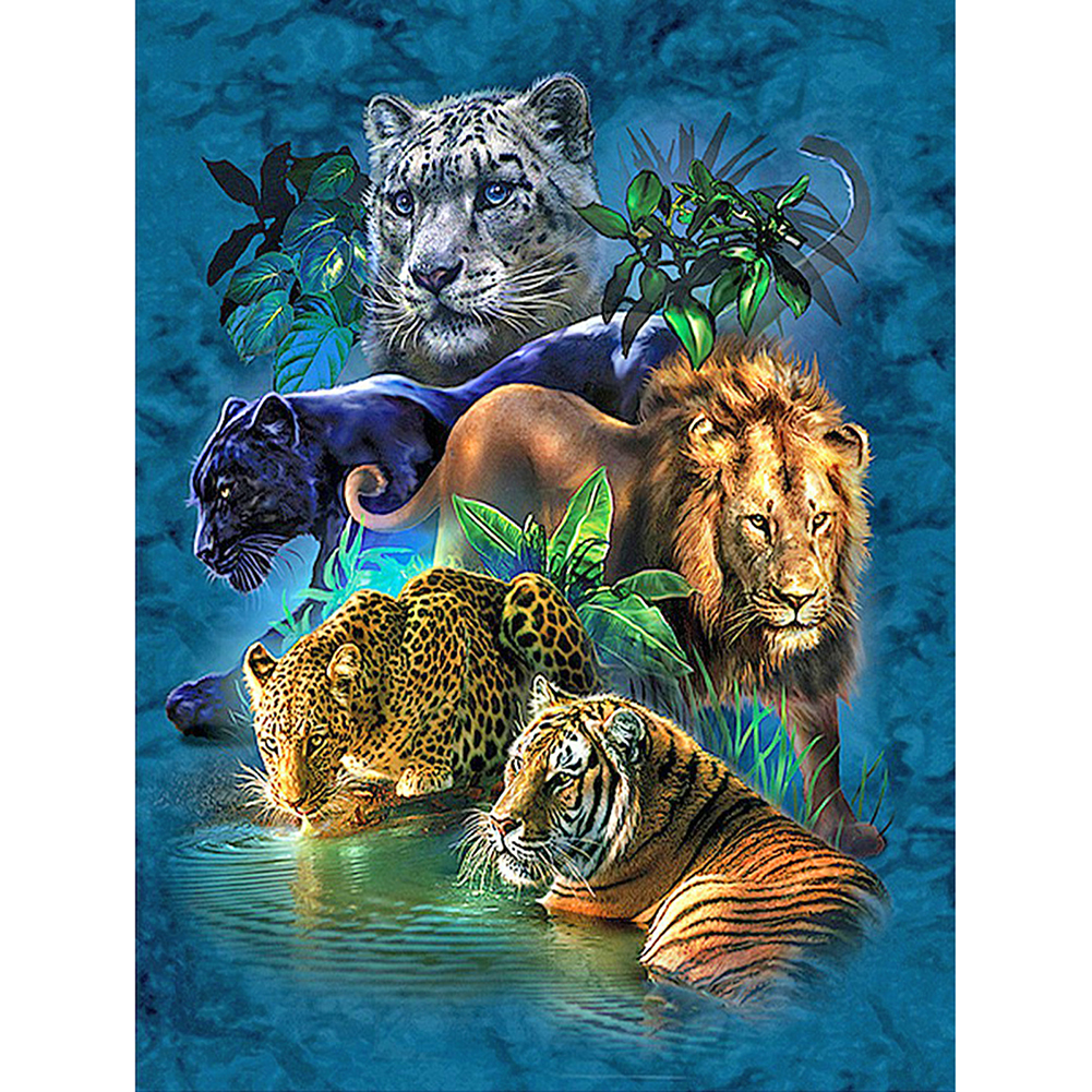 

Lion Tiger Leopard - Round Drill Diamond Painting - 40*50CM, 501 Original