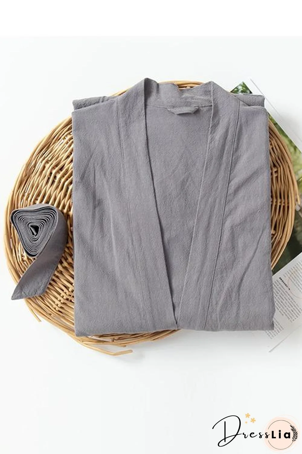 Roomy Linen Kimono With Belt
