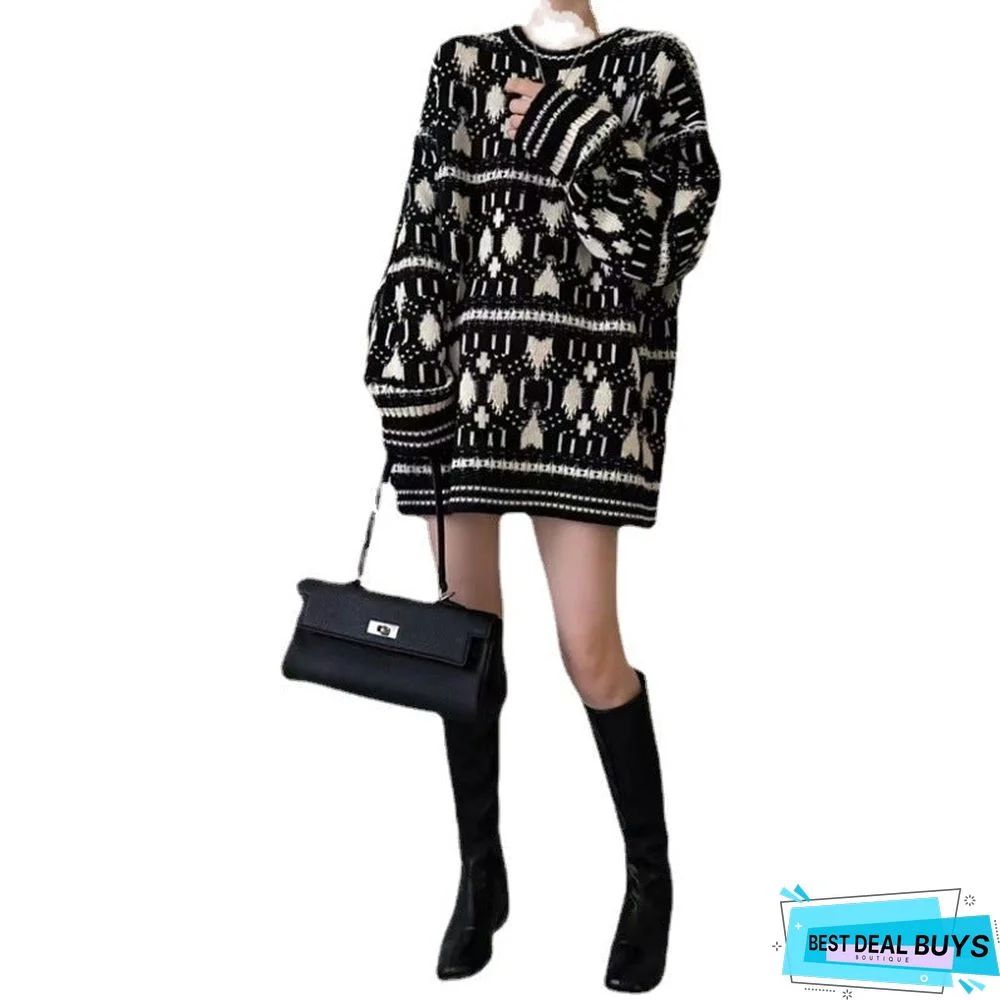 Lazy Wind Loose Retro Sweater Girl