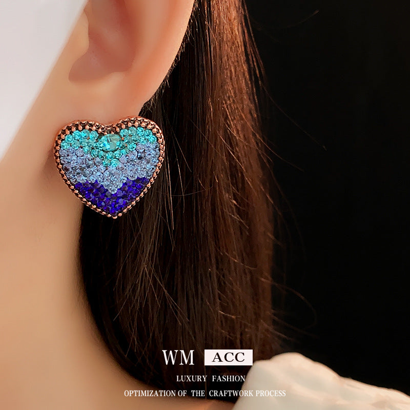 Luxurious Heart Geometric Alloy Electroplating Earrings