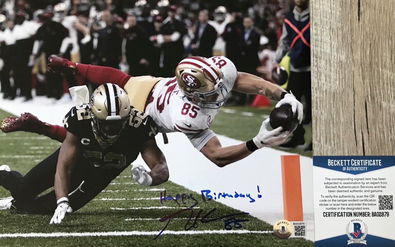 George Kittle Autographed Signed SAN FRANCISCO 49ERS 8x10 Photo Poster painting BIRTHDAY BAS