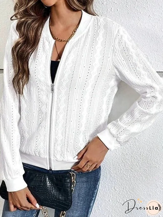 Women's Bomber Jacket Varsity Jacket Zip up Spring Jacket Summer Breathable Sport Outdoor Vacation Outerwear Long Sleeve