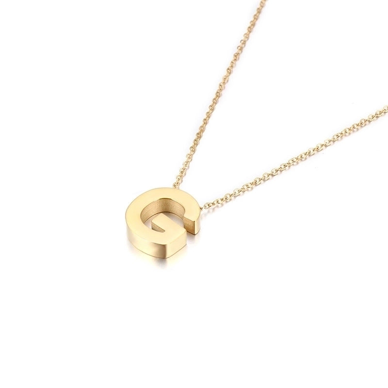 Titanium Steel 18K Gold Plated Fashion Plating Letter Necklace