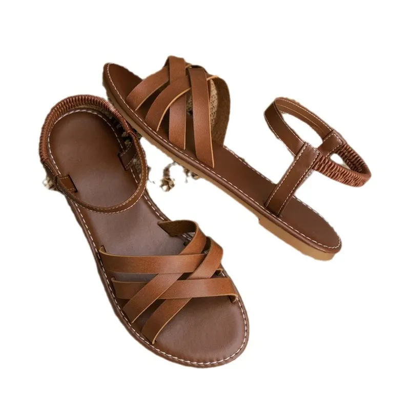 Breakj Breakj 2025 Summer New Shoes Fashion Flat Shoes Sandals Roman Shoes Beach Shoes Women's Shoes