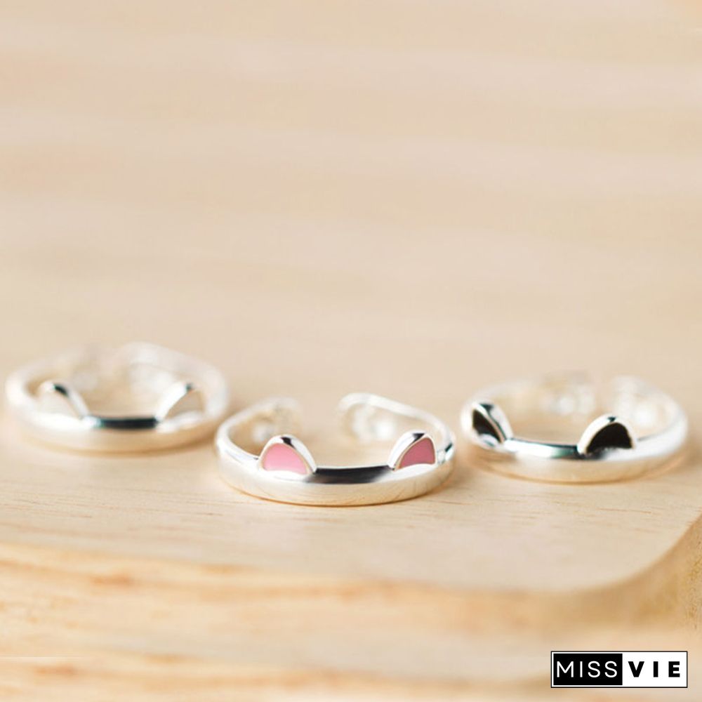 Cat Ear 925 Sterling Silver Ring