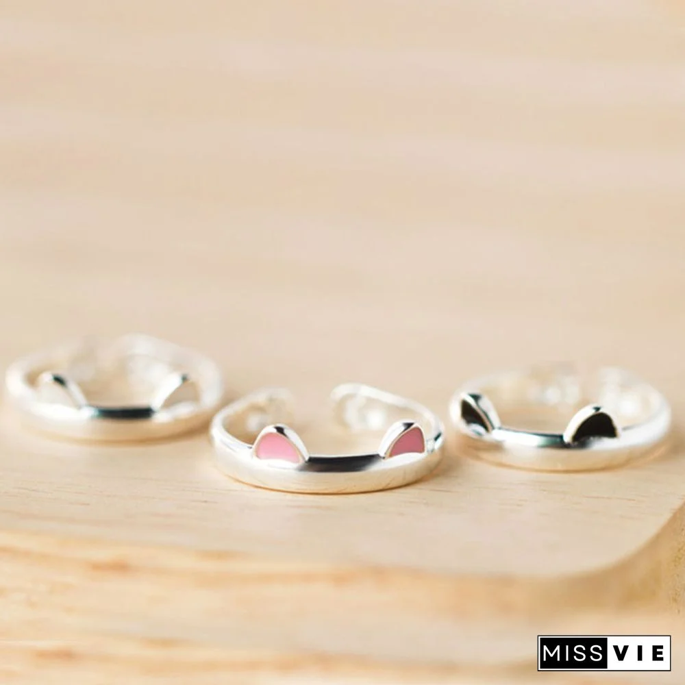 Cat Ear 925 Sterling Silver Ring
