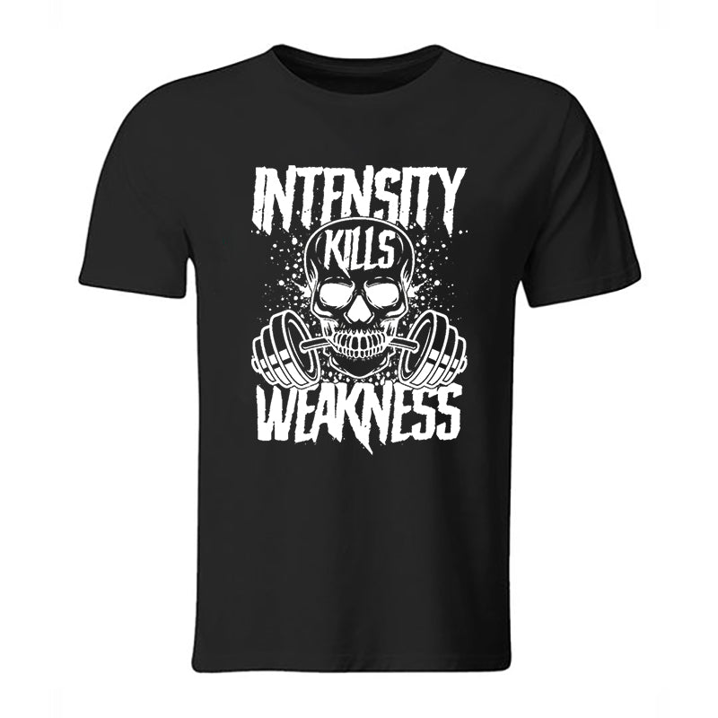 Intensity Kills Weakness Skull Print Men's T-shirt WOLVES