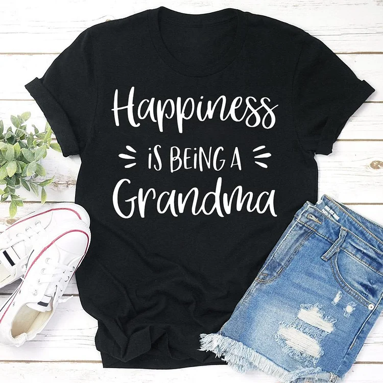 Happiness is being a Grandma T-shirt Tee -03142-Annaletters