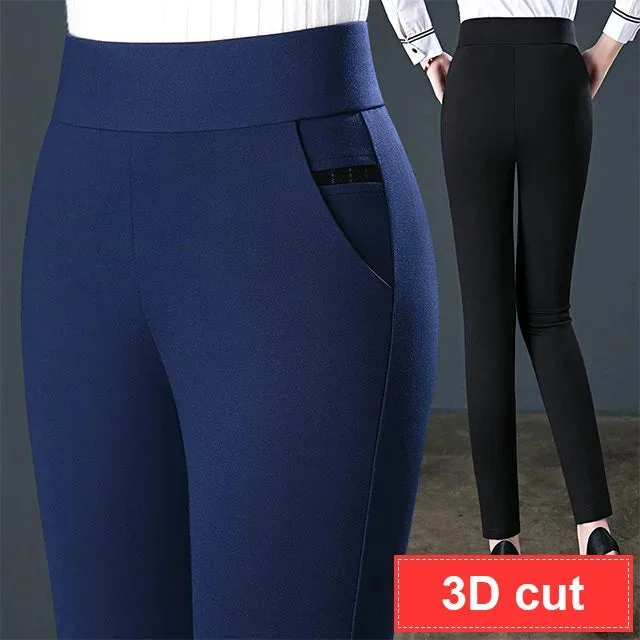 High elastic cropped pants