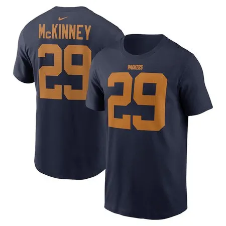 Men's Green Bay Packers #29 Xavier McKinney  Navy The 1923 Classic Name & Number T-Shirt