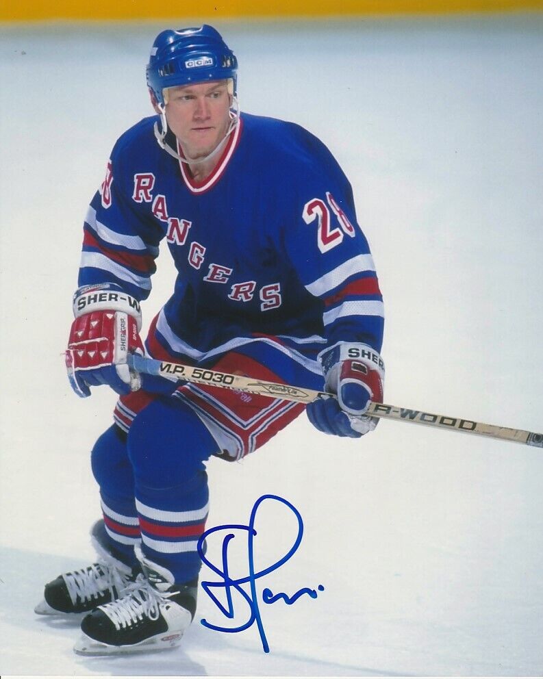 STEVE LARMER SIGNED NEW YORK NY RANGERS 8x10 Photo Poster painting #2 Autograph