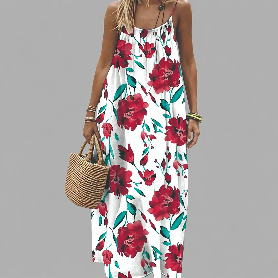 Elegant Relaxed Waist Maxi Dress