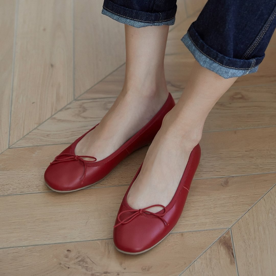 16 Lane Shoes Children 2021 Spring And Autumn Versatile Retro Ballet Flat Sole Single Women's Casual Small Red