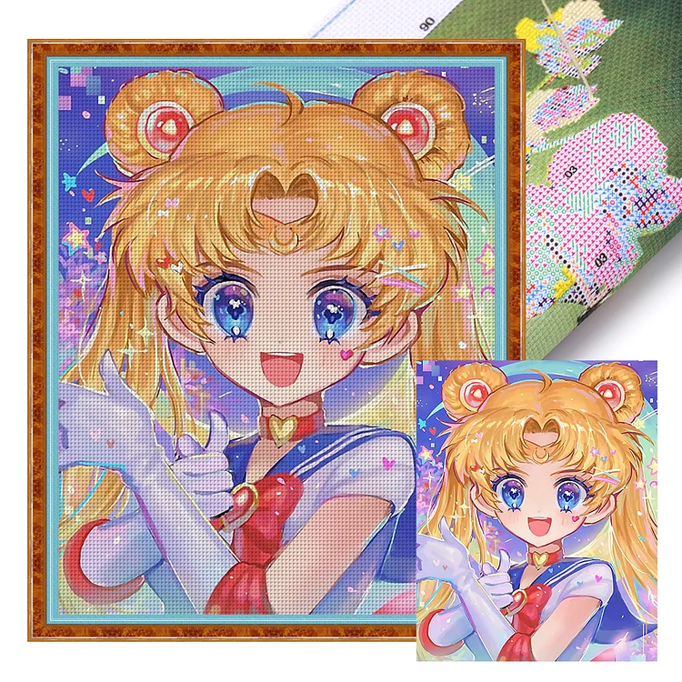 【Yishu Brand】Anime Sailor Moon 11CT Stamped Cross Stitch 40*50CM