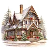 Christmas Cabin-18CT Counted Cross Stitch 35*35cm/13.78*13.78in