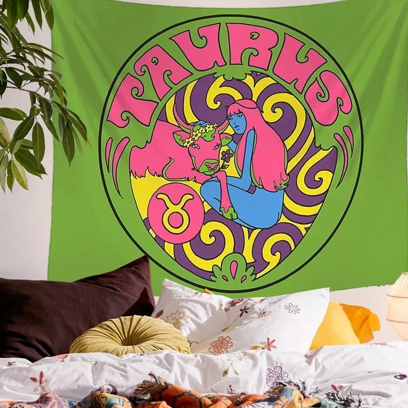 Tarot Constellation Tapestry Tarot Card Tapestry  Boho Tapestry Wall Hanging Trippy Divination Beach Mat Sun Moon Wall Decor