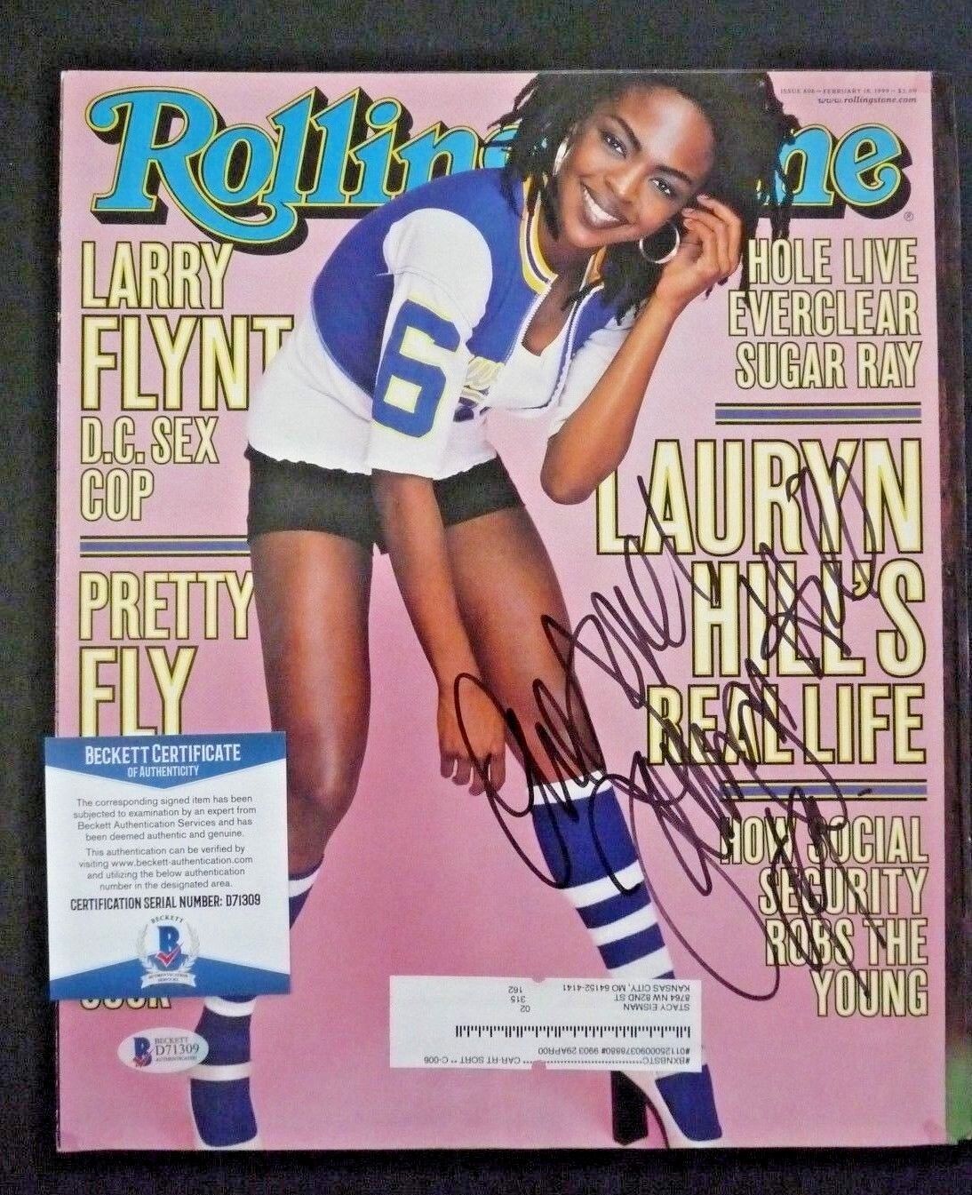 Lauryn Hill Fugees Signed Autograph 9.5x12 Magazine Cover Photo Poster painting BAS Certified F8