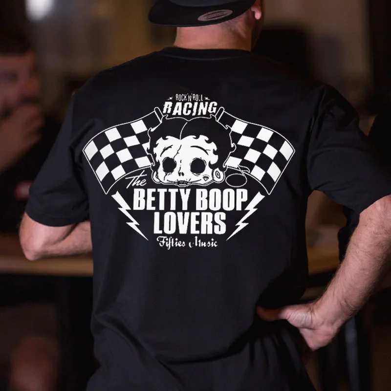 RACING BETTY BOOP LOVERS Print Men's T-shirt