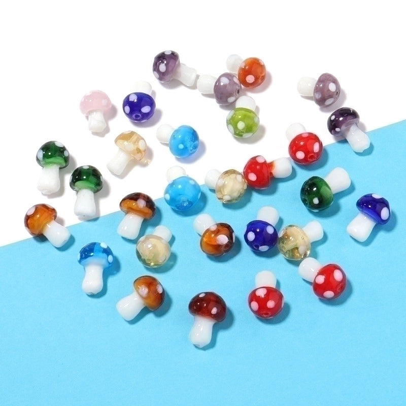 10 PCS/Package 16 * 11mm Glass Mushroom Beads