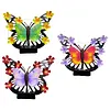 Solar-Powered Wall Lamp Painted Butterflies Decorative Light with Flower LED Waterproof Solar Ambient Landscape Light Hollow Out Wall Decoration Lights for Villa Garden Courtyard Decor