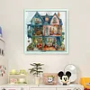 Blue Flower House-14CT Stamped Cross Stitch 50*50cm/19.69*19.69in