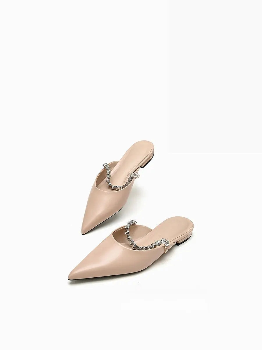 Pointed Toe Rhinestone Flats