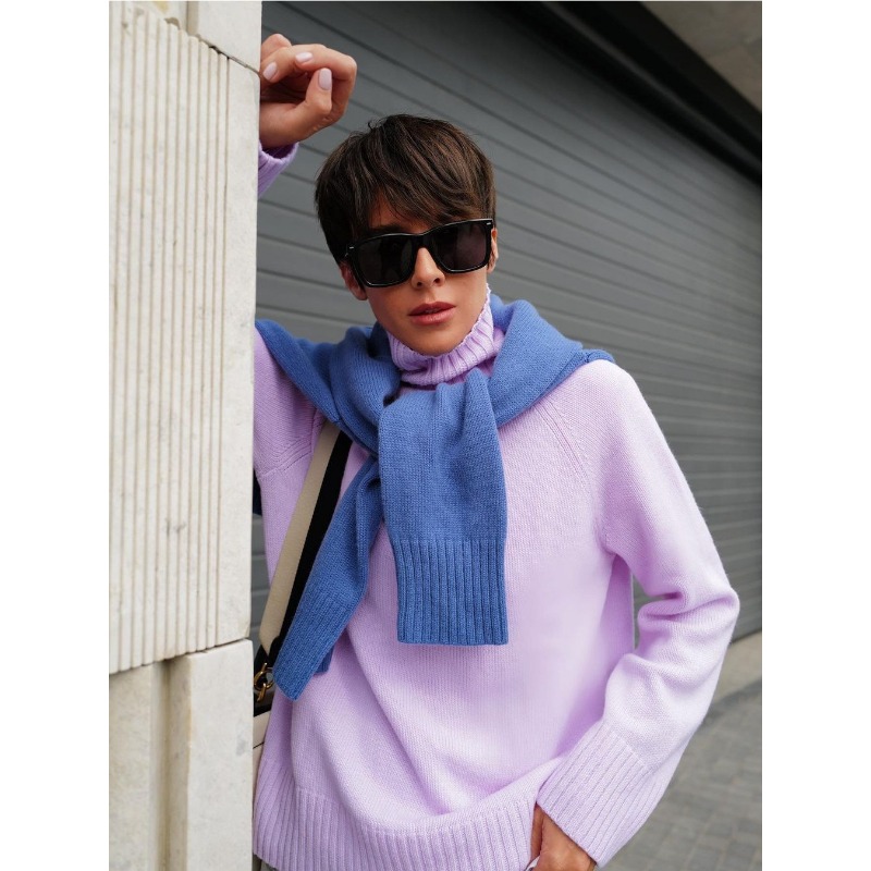 Ootddress Solid Loose Long Sleeve Turtleneck For Women Pullover High Street Slim Elegant Patchwork Sweater Top Oversized Sweater New