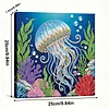 (25x25cm)DIY Jellyfish Framed Handmade Pearl Painting Art Craft Kit Living Home Decor